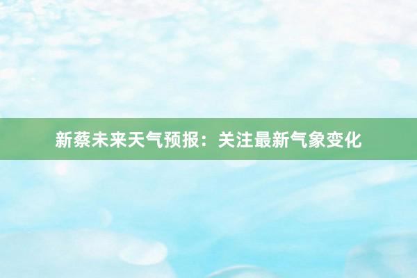 新蔡未来天气预报：关注最新气象变化